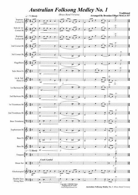 Australian Folksong Medley No 1 Brass Band Page 2