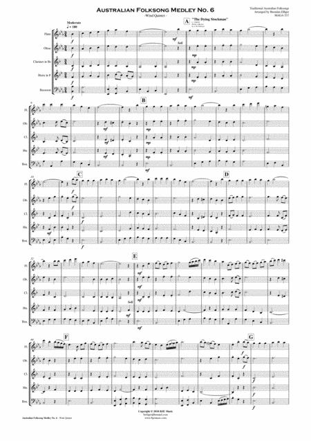 Australian Folksong Medley No 6 Wind Quintet Score And Parts Pdf Page 2