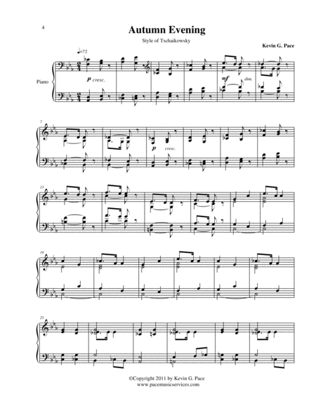 Autumn Evening Original Piano Solo Page 2