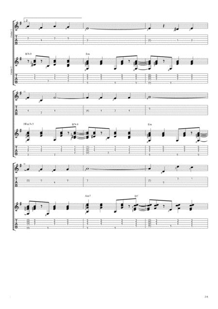 Autumn Leaves Duet Guitar Tablature Page 2