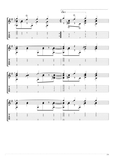 Autumn Leaves Solo Guitar Tablature Page 2