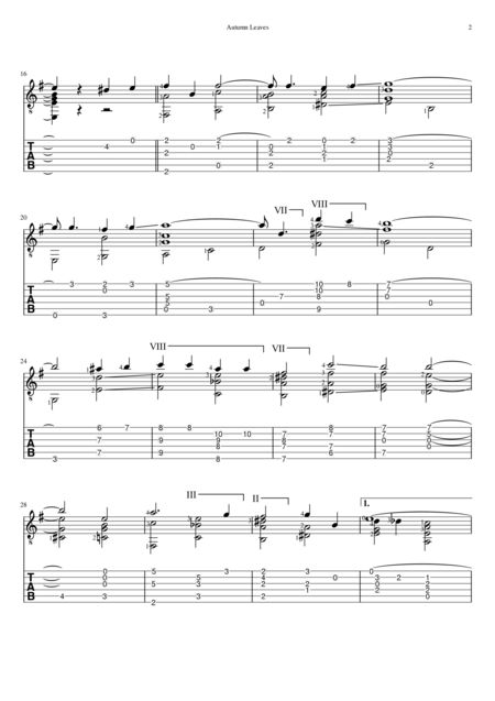 Autumn Leaves Standard Notation And Tab Page 2