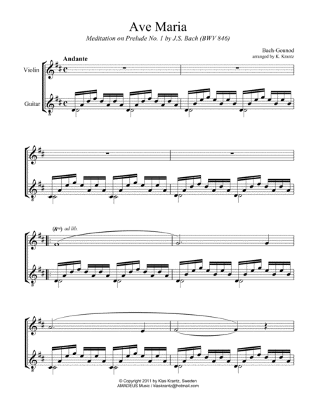 Ave Maria D Major For Violin And Guitar Page 2