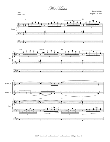 Ave Maria Duet For Bb Trumpet Organ Accompaniment Page 2