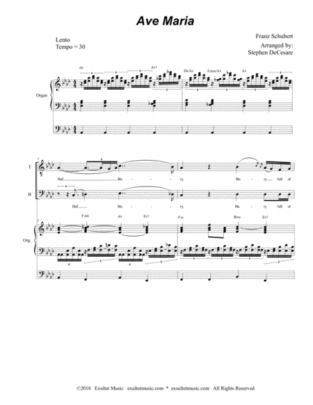 Ave Maria Duet For Tenor And Bass Solo English Lyrics Medium Key Organ Accompaniment Page 2