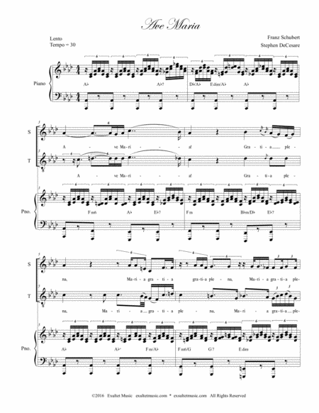 Ave Maria For 2 Part Choir Soprano And Tenor Piano Accompaniment Page 2