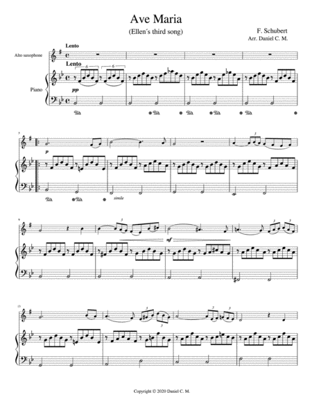 Ave Maria For Alto Saxophone And Piano Page 2