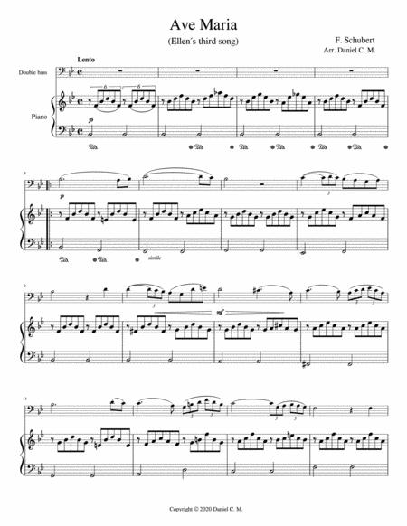 Ave Maria For Double Bass And Piano Simplified Page 2