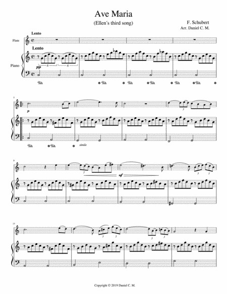 Ave Maria For Flute And Piano Simplified Page 2