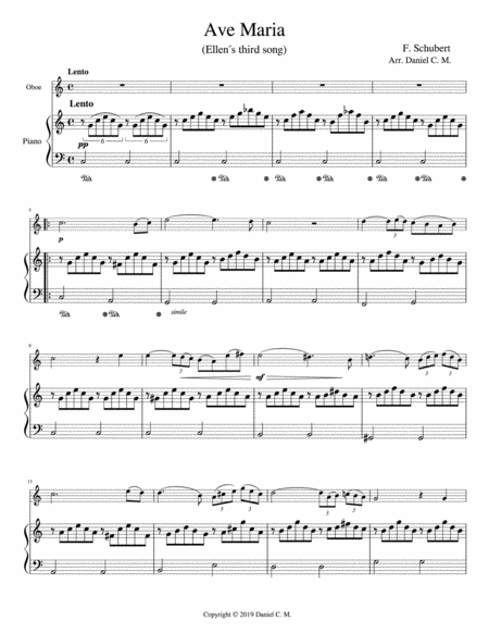 Ave Maria For Oboe And Piano Simplified Page 2