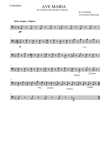 Ave Maria For Trombone And Chamber Orchestra Page 2