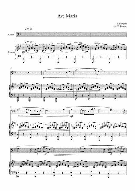 Ave Maria Franz Schubert For Cello Piano Page 2