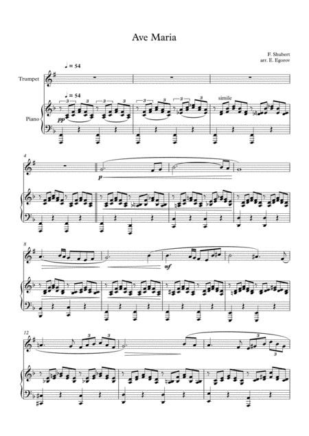 Ave Maria Franz Schubert For Trumpet Piano Page 2