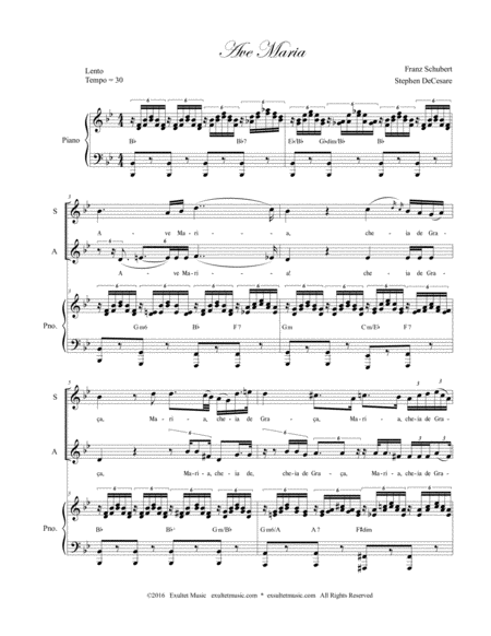 Ave Maria Portuguese Lyrics Duet For Soprano And Alto Solo High Key Page 2