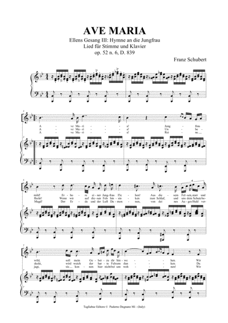 Ave Maria Schubert Ellens Gesang Iii Hymne An Die Jungfrau Lied Fr Stimme Und Klavier Op 52 N 6 D 839 Page 2