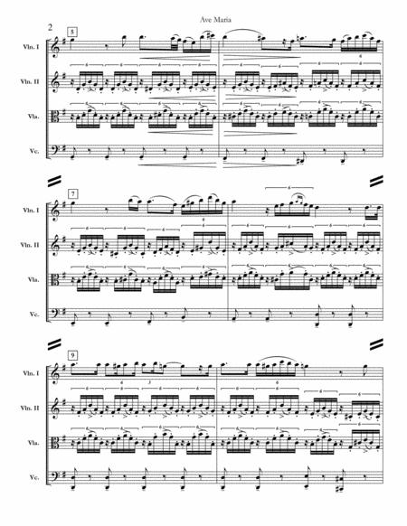 Ave Maria Schubert For String Quartet Full Score Set Of Parts Page 2