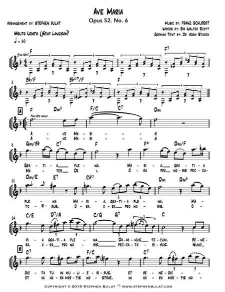 Ave Maria Schubert Lead Sheet Key Of F Page 2