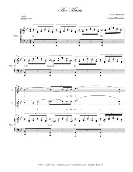 Ave Maria Spanish Lyrics Duet For Soprano Tenor Solo High Key Piano Page 2