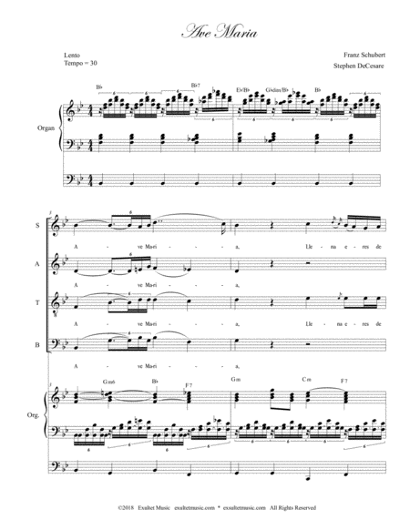 Ave Maria Spanish Lyrics For Satb High Key Organ Page 2