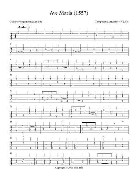 Ave Maria Tab Page 2