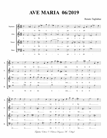 Ave Maria Tagliabue 06 2019 For Satb Choir Page 2