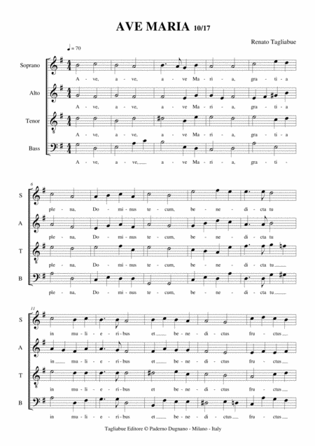 Ave Maria Tagliabue 10 2017 For Satb Choir Latin Lyrics Page 2