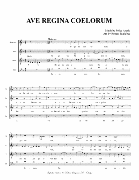 Ave Regina Coelorum Anerio For Satb Choir Page 2