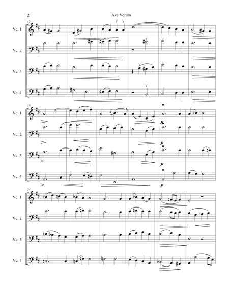 Ave Verum Corpus For Cello Quartet Page 2