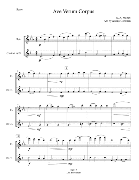 Ave Verum Corpus For Flute And Clarinet Page 2