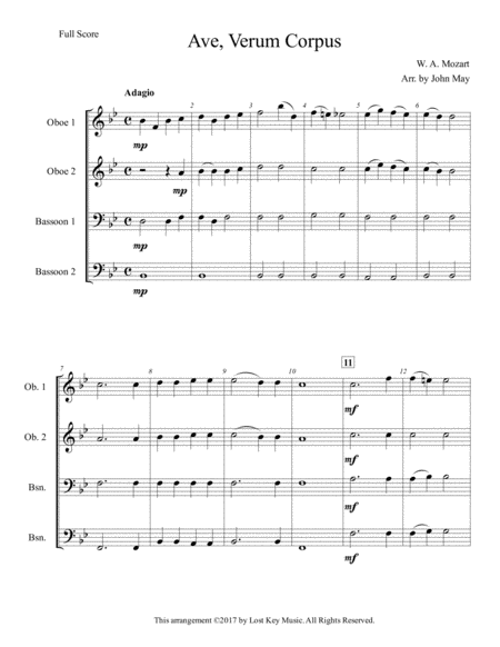 Ave Verum Corpus Oboe And Bassoon Quartet Page 2