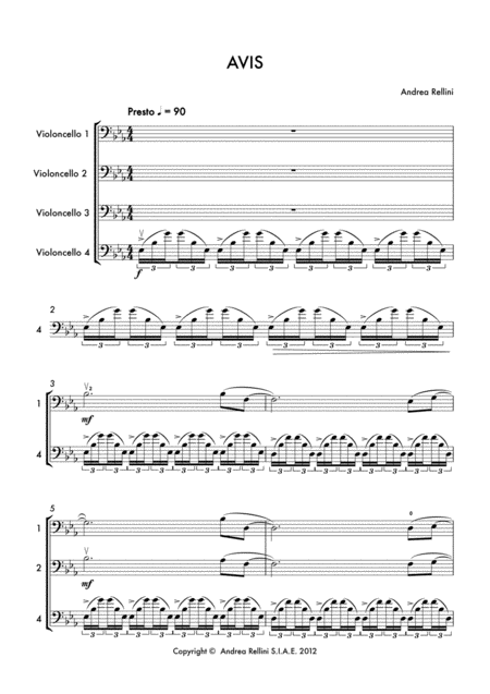 Avis Cello Quartet Page 2