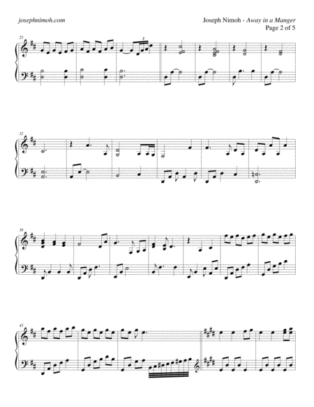 Away In A Manger Cradle Song Piano Part Page 2