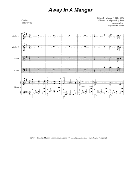 Away In A Manger For String Quartet Page 2