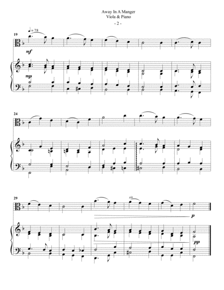 Away In A Manger For Viola Piano Page 2