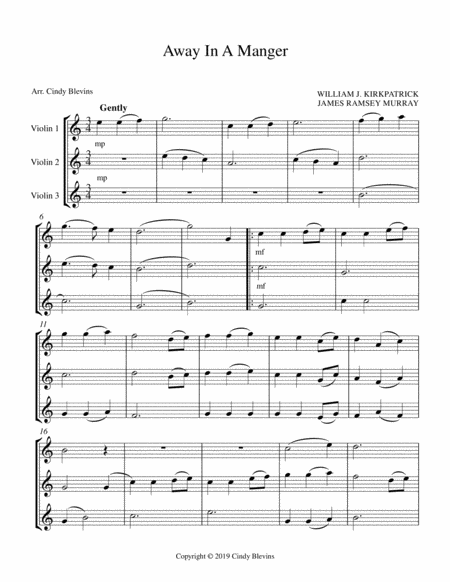 Away In A Manger For Violin Trio Page 2