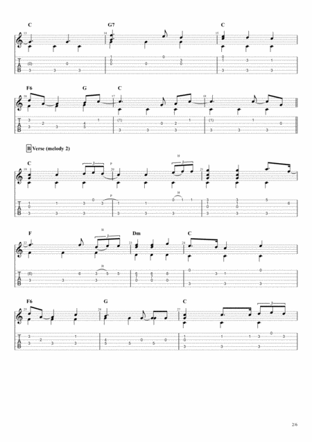 Away In A Manger Traditional For Solo Fingerstyle Guitar Page 2