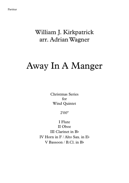 Away In A Manger Wind Quintet Arr Adrian Wagner Page 2