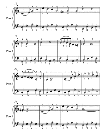 Baby Elephant Walk Instrumental Easy Piano Sheet Music Page 2