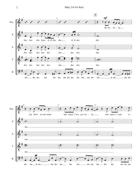 Baby I M For Real Satttb Contemporary A Cappella Page 2