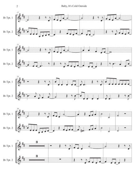 Baby Its Cold Outside Original Key Trumpet Duet Page 2