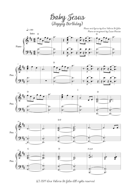 Baby Jesus Happy Birthday Accompaniment Piano Page 2