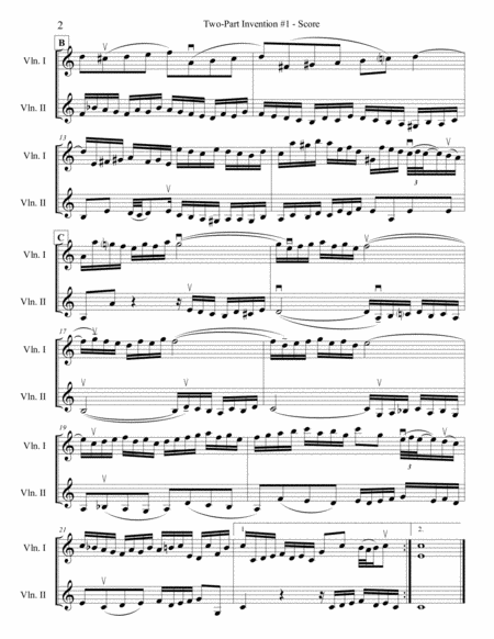 Bach 2 Part Invention 1 For Two Violins Page 2