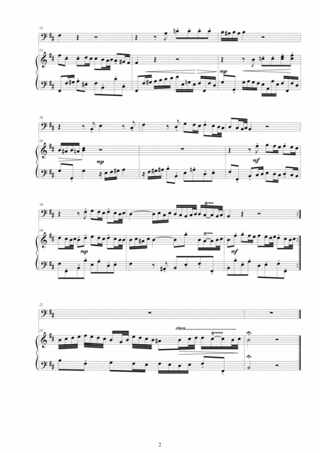 Bach Aria Doch Bin Und Bleibe Ich Vergngt Bwv 150 No 3 For Bassoon And Harpsichord Page 2