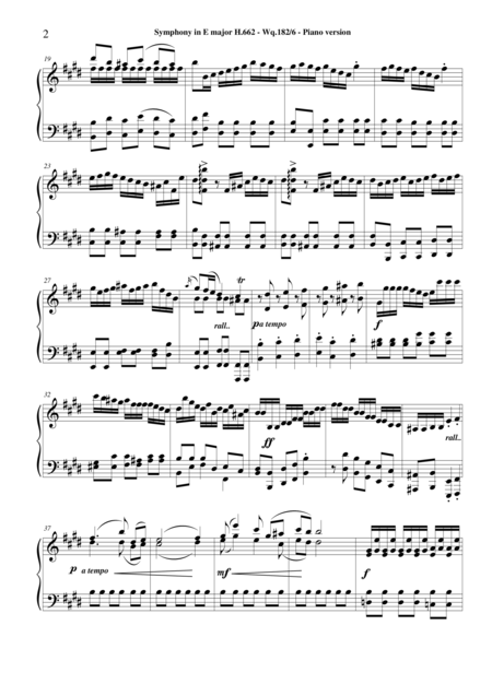 Bach C P E Symphony No 6 In E Major Piano Version Page 2