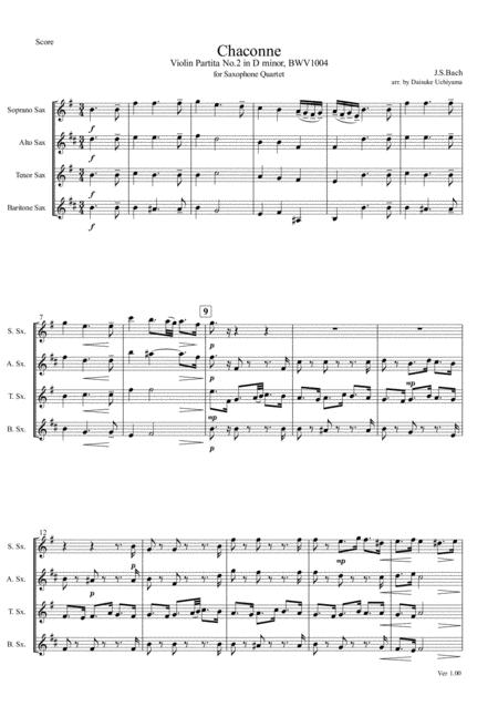 Bach Chaconne For Saxophone Quartet Page 2