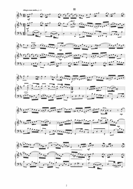 Bach Flute Sonata No 2 In D Major Bwv 1028 For Flute And Harpsichord Or Piano Page 2