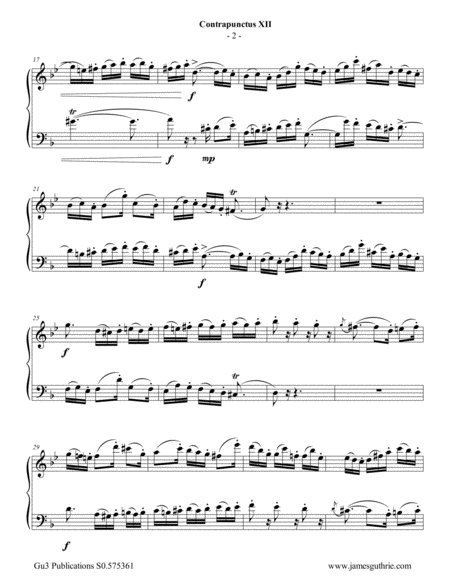 Bach Four Duets From The Art Of Fugue For Alto Flute Bassoon Page 2