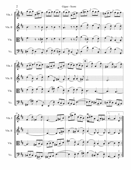 Bach Gigue For String Quartet Page 2