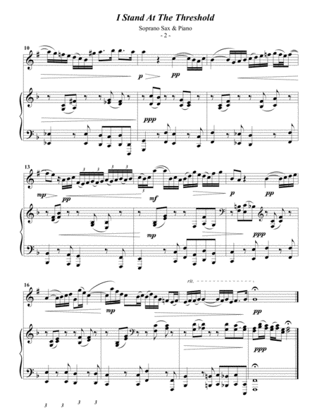 Bach I Stand At The Threshold For Soprano Sax Piano Page 2