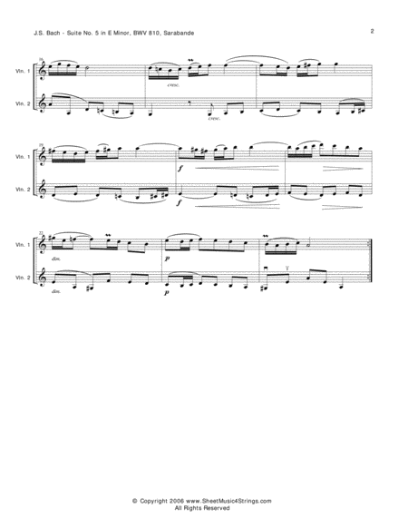 Bach Js Sarabande For Two Violins Page 2